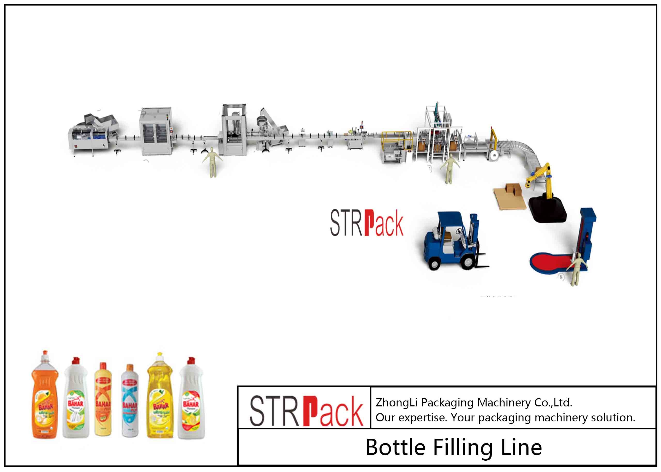 Lineare Spülmaschine 1L HAUSTIER Flaschen-Füllungs-Linie mit Flasche Unscrambler-Maschine