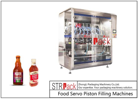 Automatischer Chili Sauce Piston Filling Machine PLC steuerte 12 Düsen 250ML