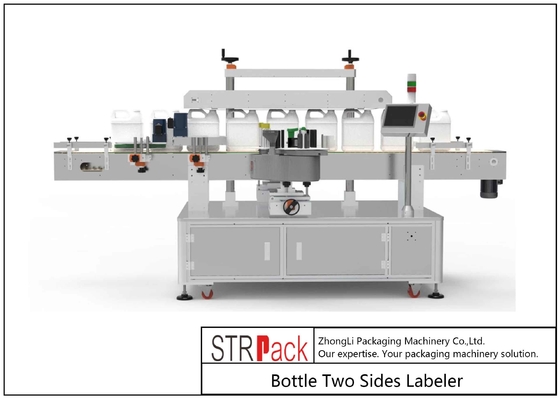 Zwei Seiten Flachflaschenetikettiermaschine Servosystem 380V