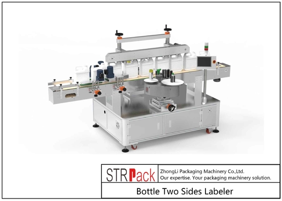 Zwei Seiten Flachflaschenetikettiermaschine Servosystem 380V